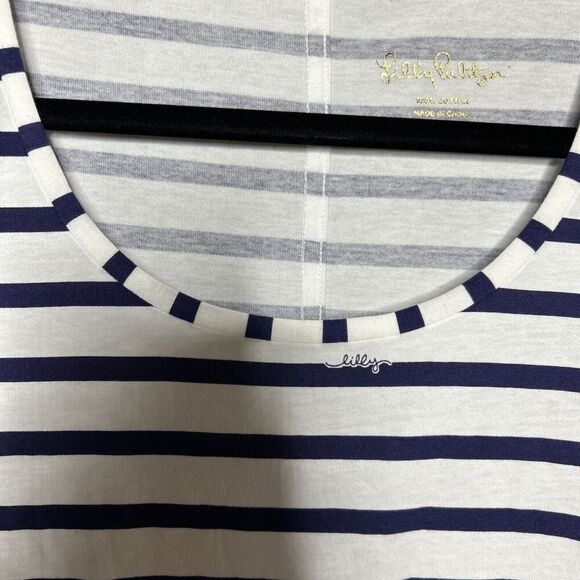 Lilly Pulitzer Shift Dress Short Scoop Neckline Resort Wear Striped Size Medium - Picture 5 of 6